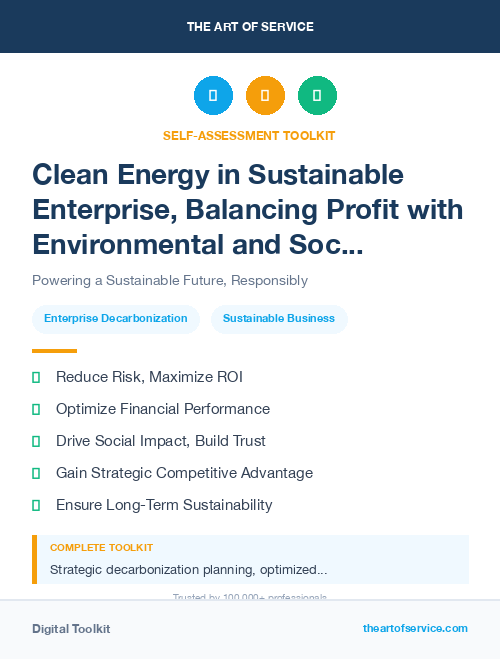 Clean Energy in Sustainable Enterprise, Balancing Profit with Environmental and Social Responsibility