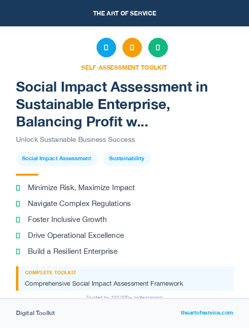 Social Impact Assessment in Sustainable Enterprise, Balancing Profit with Environmental and Social Responsibility