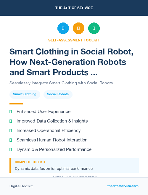 Smart Clothing in Social Robot, How Next-Generation Robots and Smart Products are Changing the Way We Live, Work, and Play