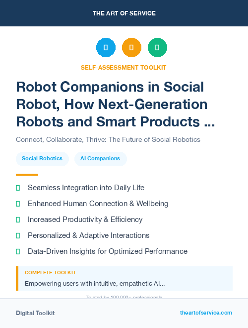 Robot Companions in Social Robot, How Next-Generation Robots and Smart Products are Changing the Way We Live, Work, and Play