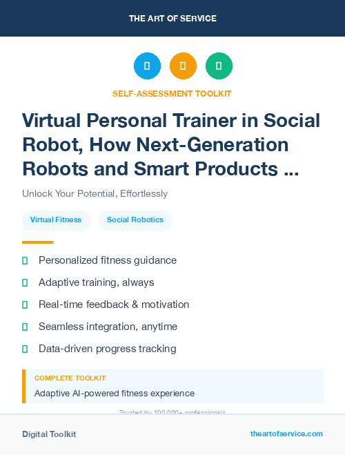 Virtual Personal Trainer in Social Robot, How Next-Generation Robots and Smart Products are Changing the Way We Live, Work, and Play