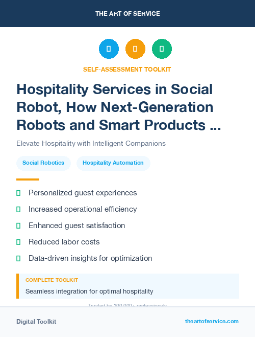 Hospitality Services in Social Robot, How Next-Generation Robots and Smart Products are Changing the Way We Live, Work, and Play