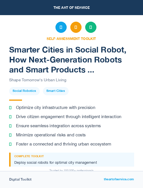 Smarter Cities in Social Robot, How Next-Generation Robots and Smart Products are Changing the Way We Live, Work, and Play