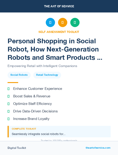Personal Shopping in Social Robot, How Next-Generation Robots and Smart Products are Changing the Way We Live, Work, and Play