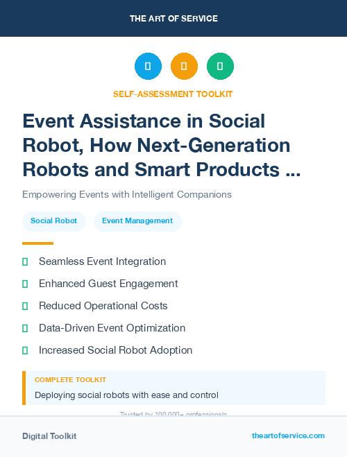Event Assistance in Social Robot, How Next-Generation Robots and Smart Products are Changing the Way We Live, Work, and Play