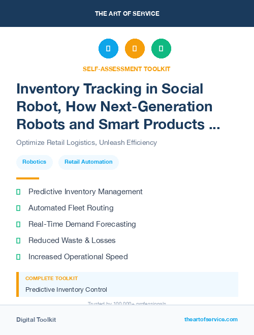 Inventory Tracking in Social Robot, How Next-Generation Robots and Smart Products are Changing the Way We Live, Work, and Play