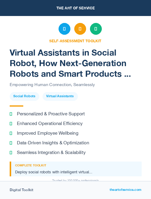 Virtual Assistants in Social Robot, How Next-Generation Robots and Smart Products are Changing the Way We Live, Work, and Play