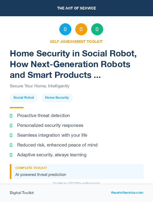 Home Security in Social Robot, How Next-Generation Robots and Smart Products are Changing the Way We Live, Work, and Play