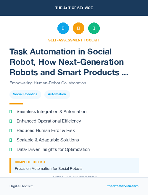 Task Automation in Social Robot, How Next-Generation Robots and Smart Products are Changing the Way We Live, Work, and Play