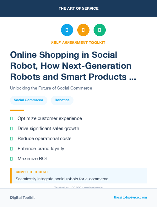 Online Shopping in Social Robot, How Next-Generation Robots and Smart Products are Changing the Way We Live, Work, and Play