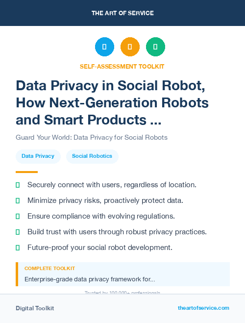 Data Privacy in Social Robot, How Next-Generation Robots and Smart Products are Changing the Way We Live, Work, and Play