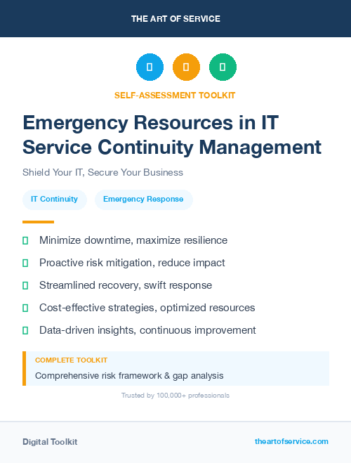 Emergency Resources in IT Service Continuity Management