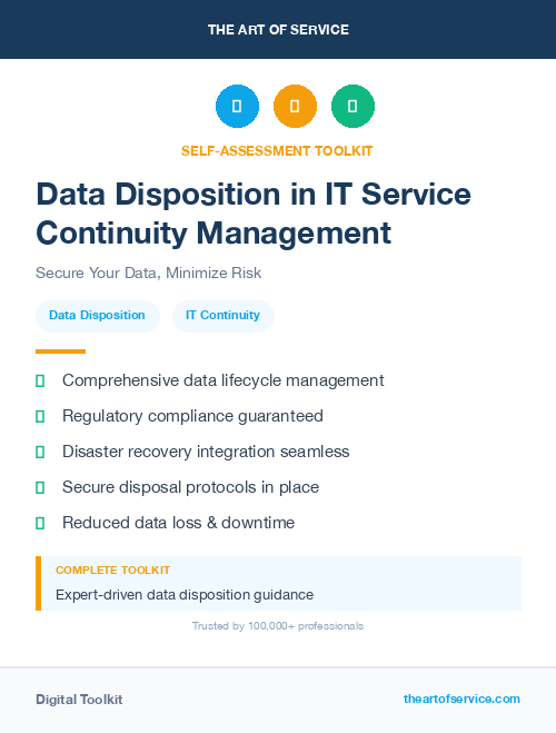 Data Disposition in IT Service Continuity Management