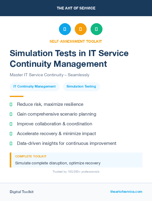 Simulation Tests in IT Service Continuity Management