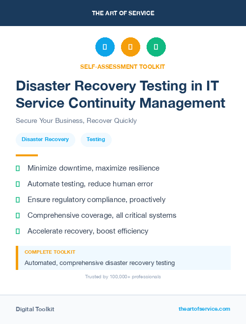 Disaster Recovery Testing in IT Service Continuity Management