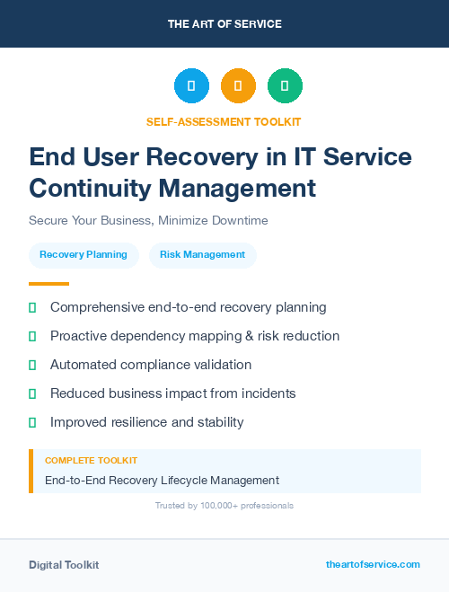 End User Recovery in IT Service Continuity Management