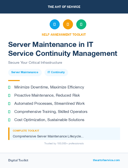 Server Maintenance in IT Service Continuity Management