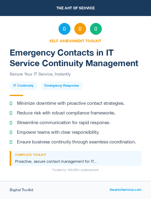Emergency Contacts in IT Service Continuity Management
