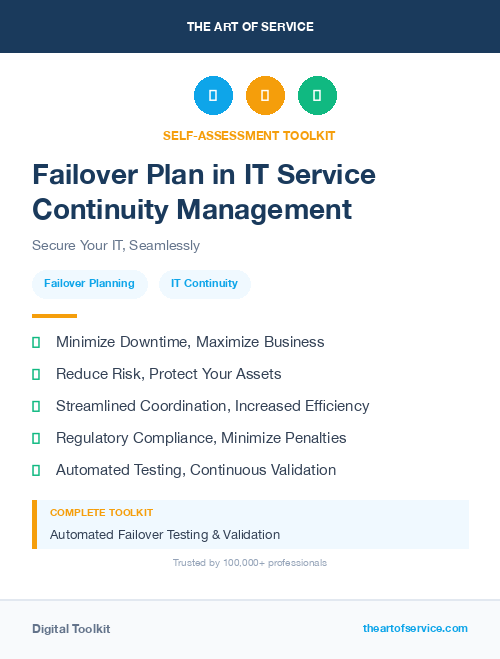 Failover Plan in IT Service Continuity Management