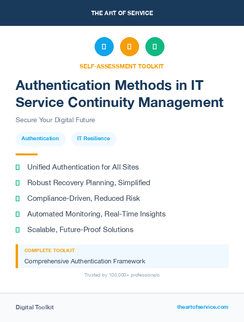 Authentication Methods in IT Service Continuity Management