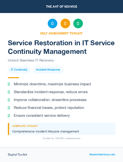 Service Restoration in IT Service Continuity Management