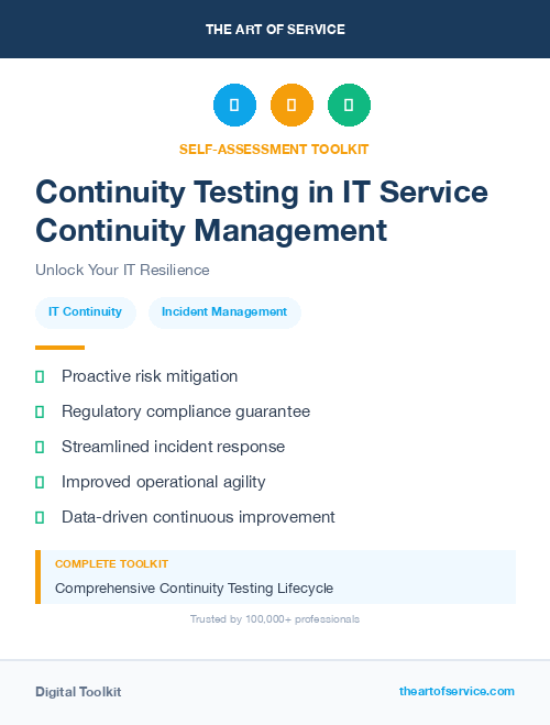 Continuity Testing in IT Service Continuity Management