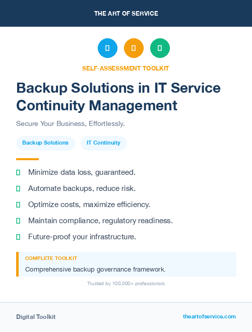 Backup Solutions in IT Service Continuity Management