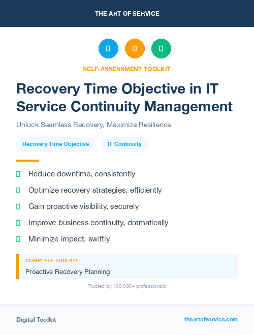 Recovery Time Objective in IT Service Continuity Management