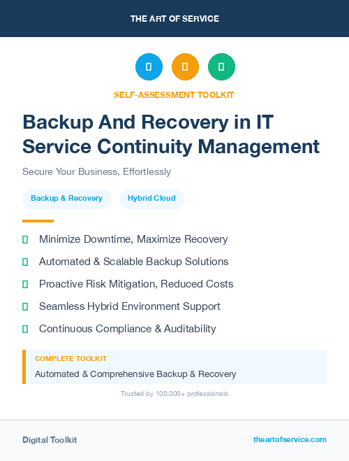 Backup And Recovery in IT Service Continuity Management