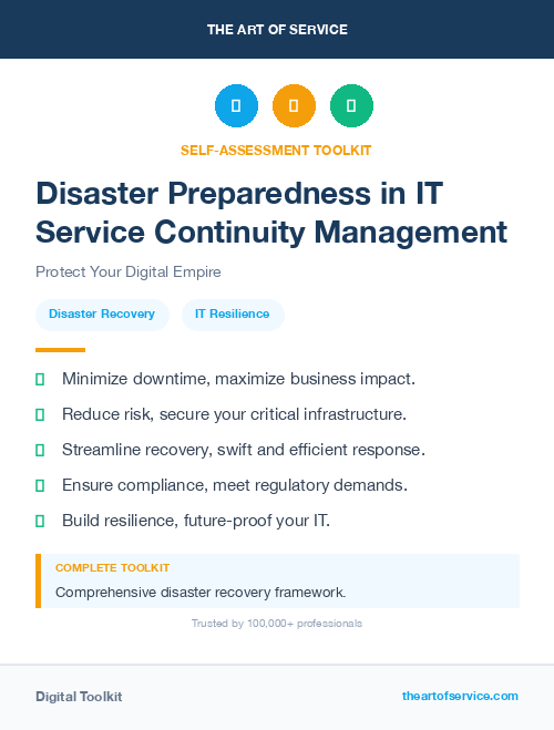 Disaster Preparedness in IT Service Continuity Management