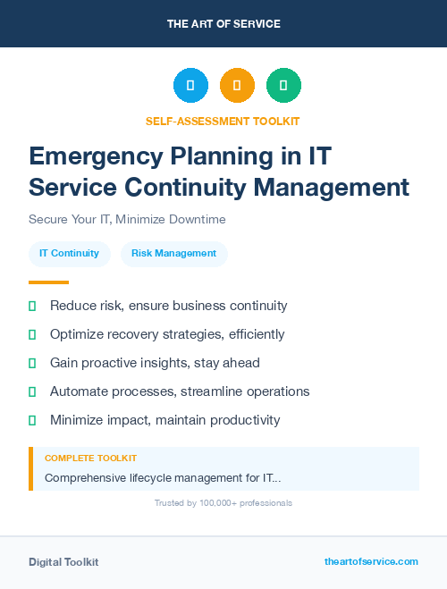Emergency Planning in IT Service Continuity Management