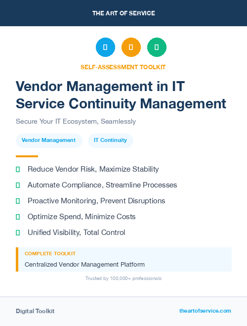 Vendor Management in IT Service Continuity Management