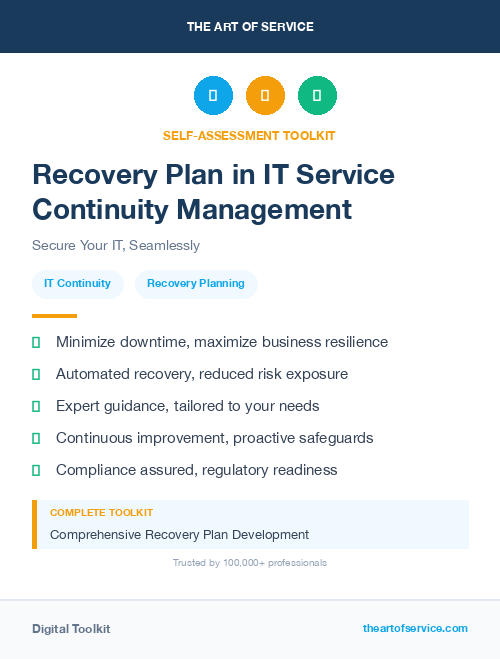 Recovery Plan in IT Service Continuity Management