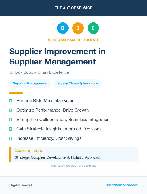 Supplier Improvement in Supplier Management