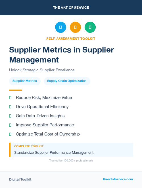 Supplier Metrics in Supplier Management