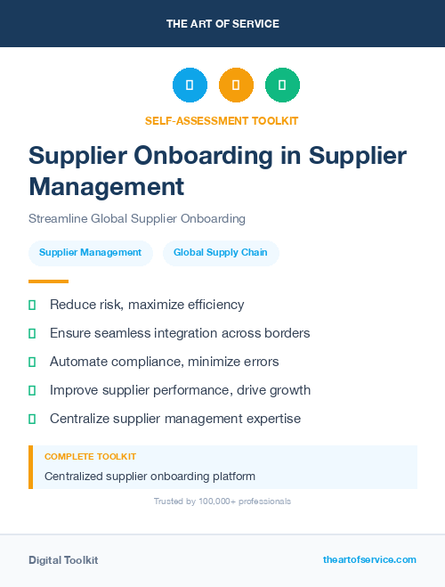 Supplier Onboarding in Supplier Management