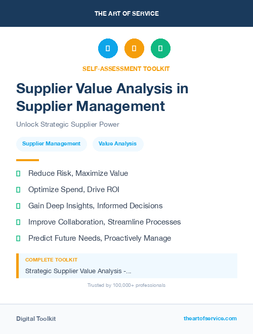 Supplier Value Analysis in Supplier Management