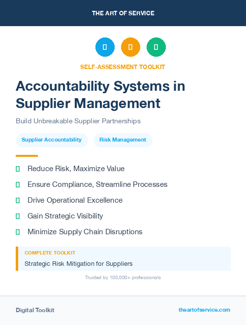 Accountability Systems in Supplier Management