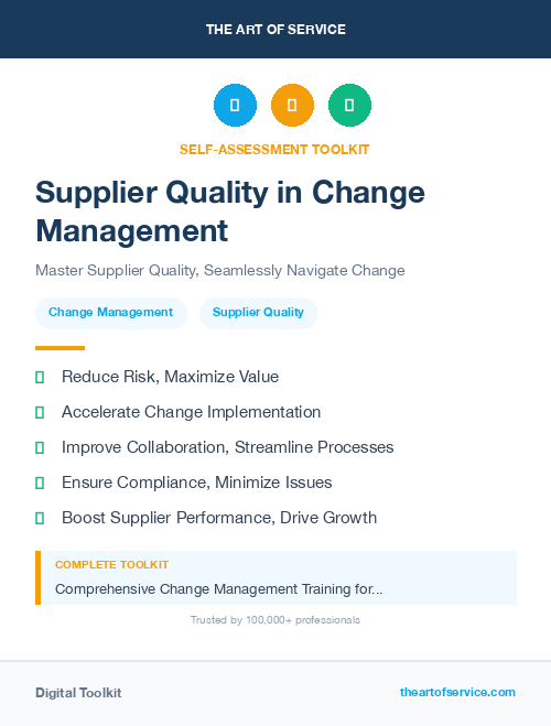 Supplier Quality in Change Management