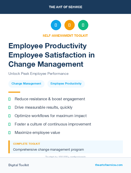 Employee Productivity Employee Satisfaction in Change Management