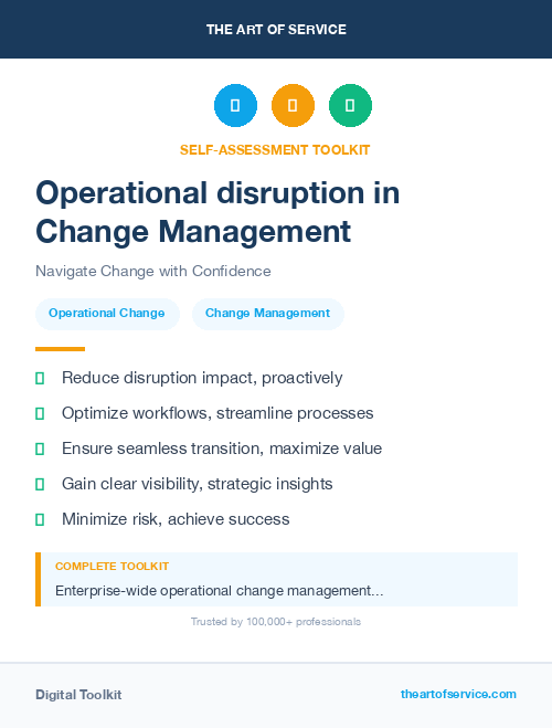 Operational disruption in Change Management