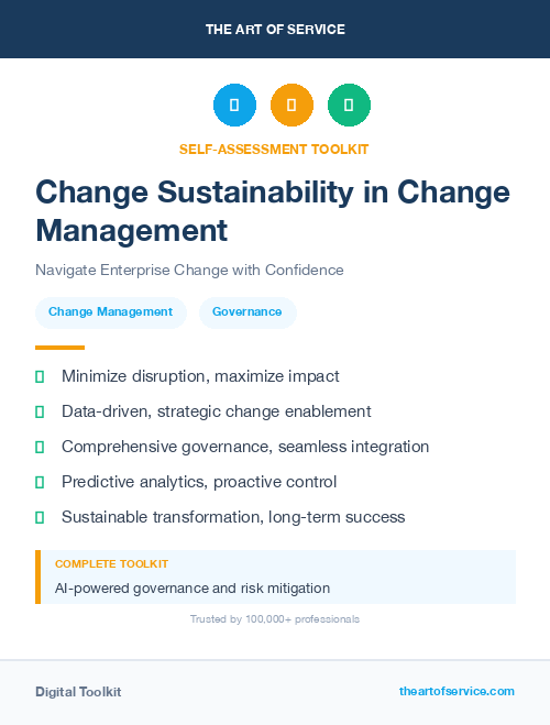 Change Sustainability in Change Management