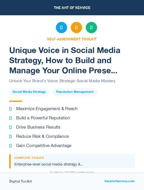Unique Voice in Social Media Strategy, How to Build and Manage Your Online Presence and Reputation