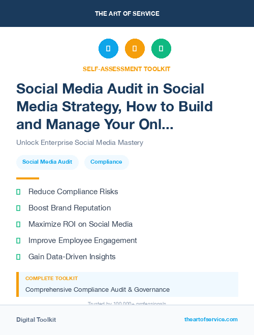 Social Media Audit in Social Media Strategy, How to Build and Manage Your Online Presence and Reputation