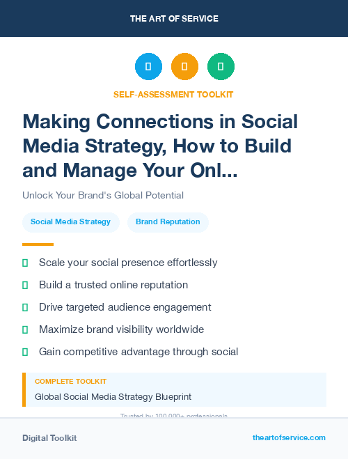 Making Connections in Social Media Strategy, How to Build and Manage Your Online Presence and Reputation