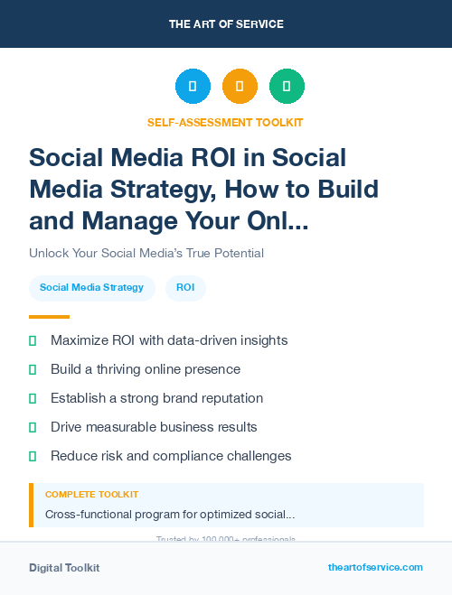 Social Media ROI in Social Media Strategy, How to Build and Manage Your Online Presence and Reputation