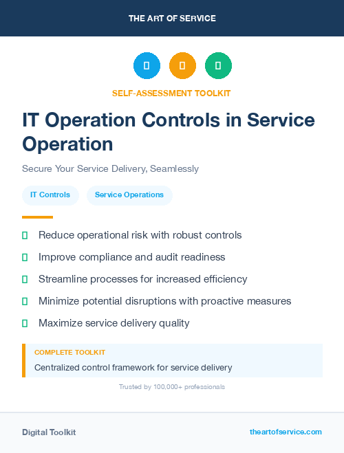 IT Operation Controls in Service Operation