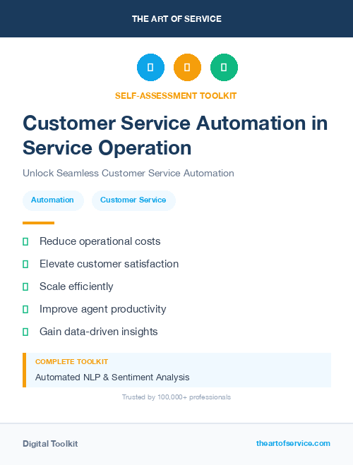 Customer Service Automation in Service Operation