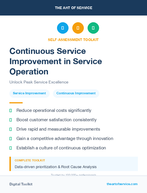 Continuous Service Improvement in Service Operation