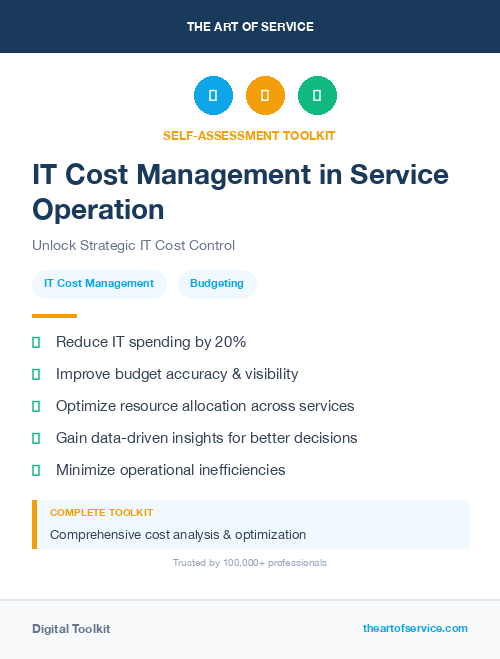 IT Cost Management in Service Operation